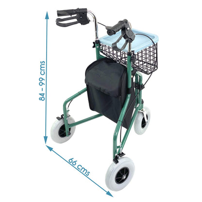 Kosmocare Folding Rollator Walker with Seat & Removable Back Support | Walker for Old People with Wheels | Lightweight Walkers for Seniors | Medical Walker for Old People