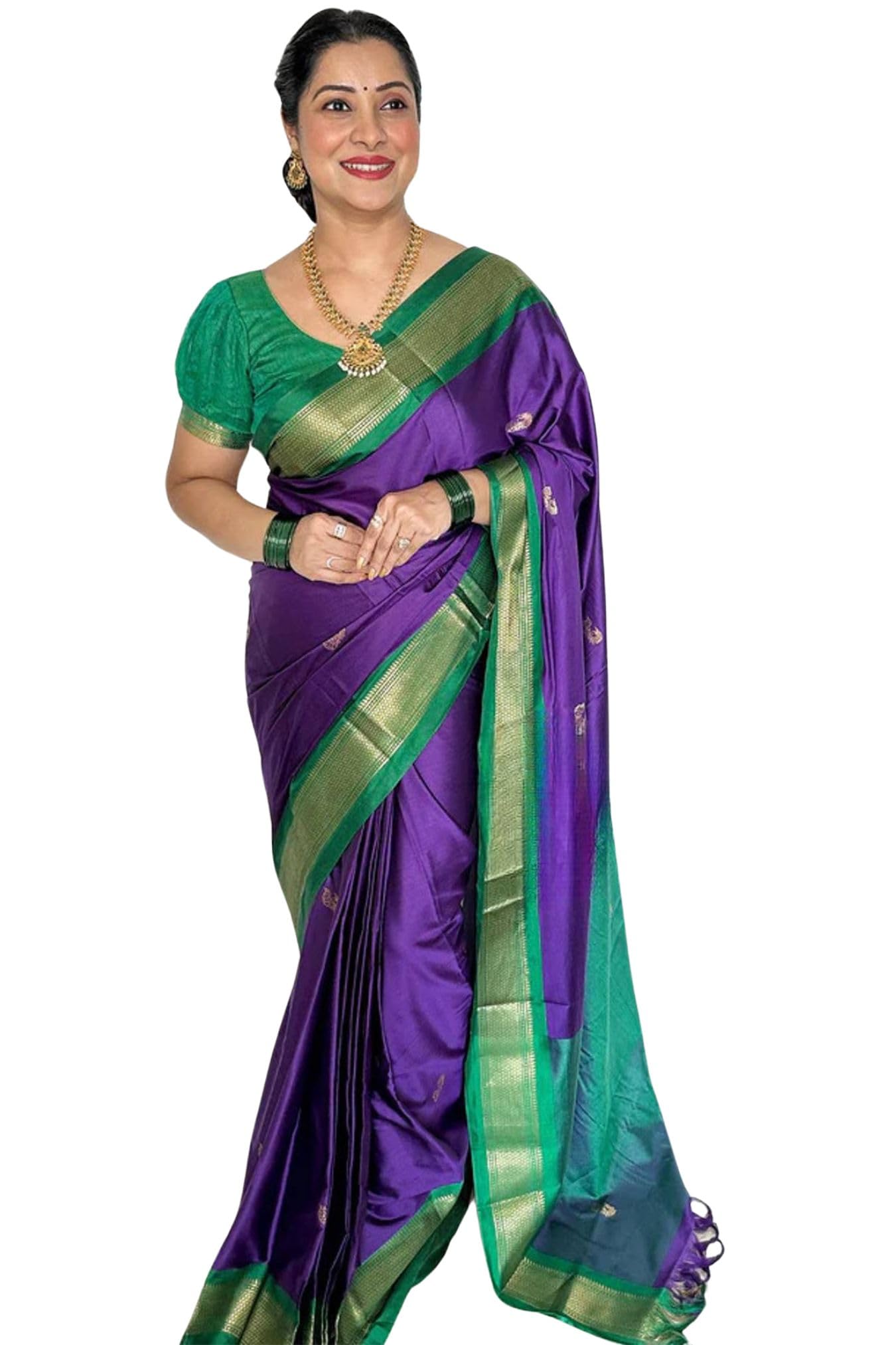 SGF11 Women's Kanjivaram Soft Lichi Silk Saree With Blouse Piece