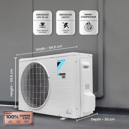 Daikin 1.5 Ton 5 Star Inverter Split AC (Copper, PM 2.5 Filter, 2024 Model, MTKM50U, White) 