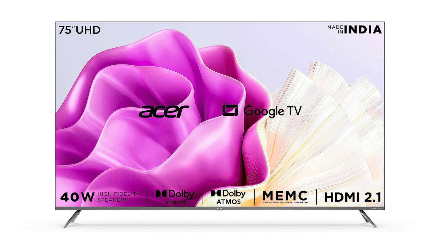 Acer 100 cm (40 inches) I Pro Series Full HD Smart LED Google TV AR40FDIGU2841AT (Black)