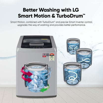 LG 7 Kg 5 Star Smart Inverter Technology Fully Automatic Top Load Washing Machine (2025 Model, T70VBMB1Z, Auto Prewash, Turbodrum, Stainless Steel drum, LED Display, Smart Diagnosis Middle Black)