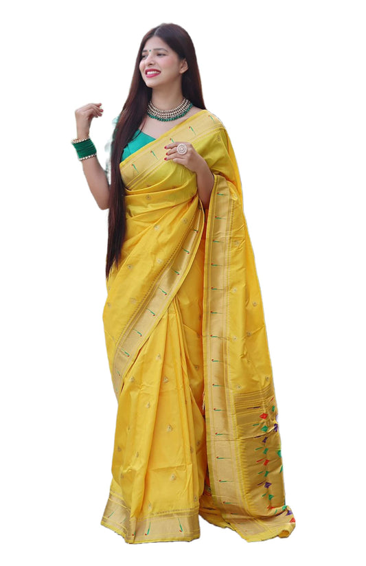 SGF11 Women's Paithani Kanjivaram Soft Silk Saree With Blouse Piece