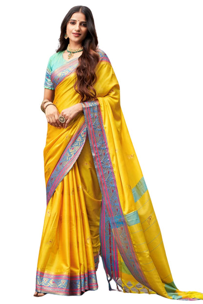 SGF11- Women's Kanjivaram Woven Soft Silk Saree With Blouse Piece