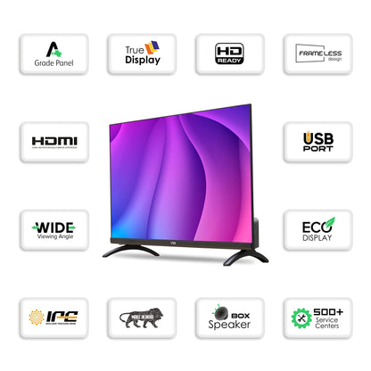 VW 80 cm (32 inches) Frameless Series HD Ready Android Smart LED TV VW32S (Black)