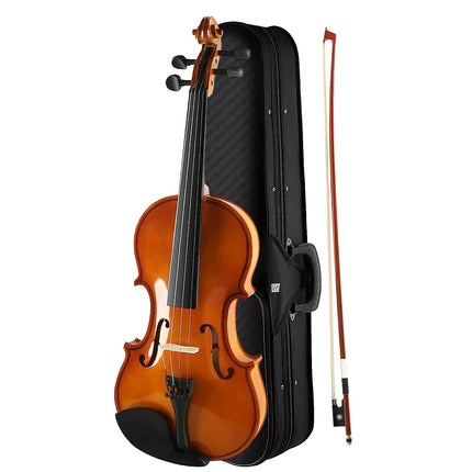 Kadence, Vivaldi 4/4 Violin With Bow, Rosin, Hard Case (Brown Glossy V001C)