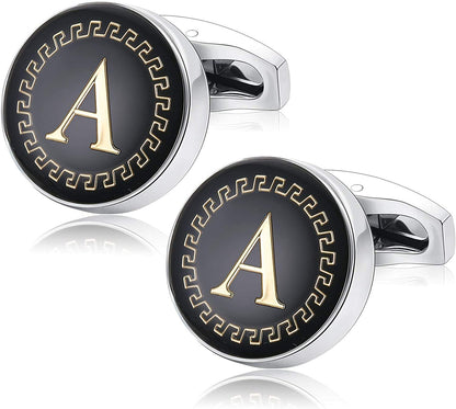 Yellow Chimes Exclusive Collection Alphabet Letters Stainless Steel Statement Cufflinks for Men