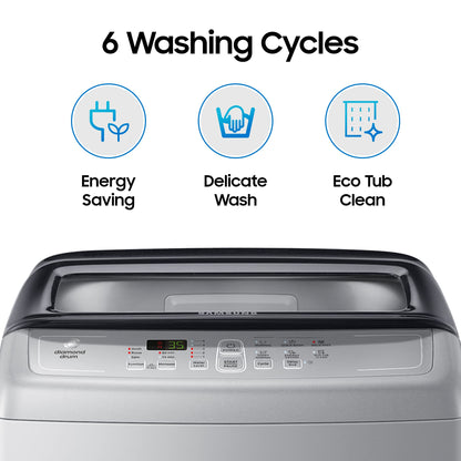 Samsung 9 kg, 5 star, Ecobubble, Wi-Fi, Digital Inverter, Soft Closing Door, Fully-Automatic Top Load Washing Machine (WA90BG4542BDTL, Versailles Gray)