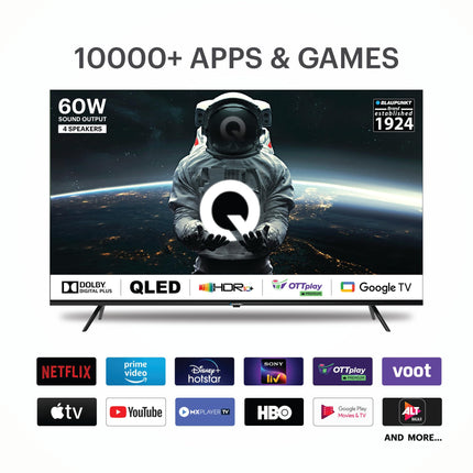 Blaupunkt 126 cm (50 inches) Quantum Dot Series 4K Ultra HD QLED Google TV 50QD7010 (Black) 