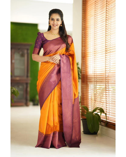 SGF11 Women's Kanjivaram Soft Lichi Silk Saree With Blouse Piece