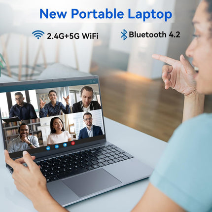 kotsren 15.6'' Laptop Computer, 16GB RAM 512GB ROM Celeron N5095 Quad-Core Processors, 1920 * 1080 IPS FHD, WiFi, Bluetooth, Mini HDMI, TF Card, USB 3.0 