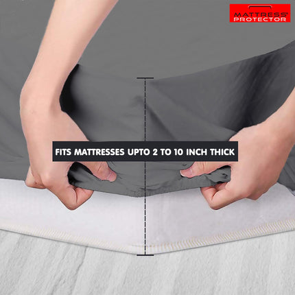 Mattress Protector 100% Waterproof Premium Cotton Feel Mattress Protector Single Size 78x36 Inch|Ultra Soft Breathable & Hypoallergenic Fitted Bed Protector Terry Cover(6.5x3 feet, Grey)