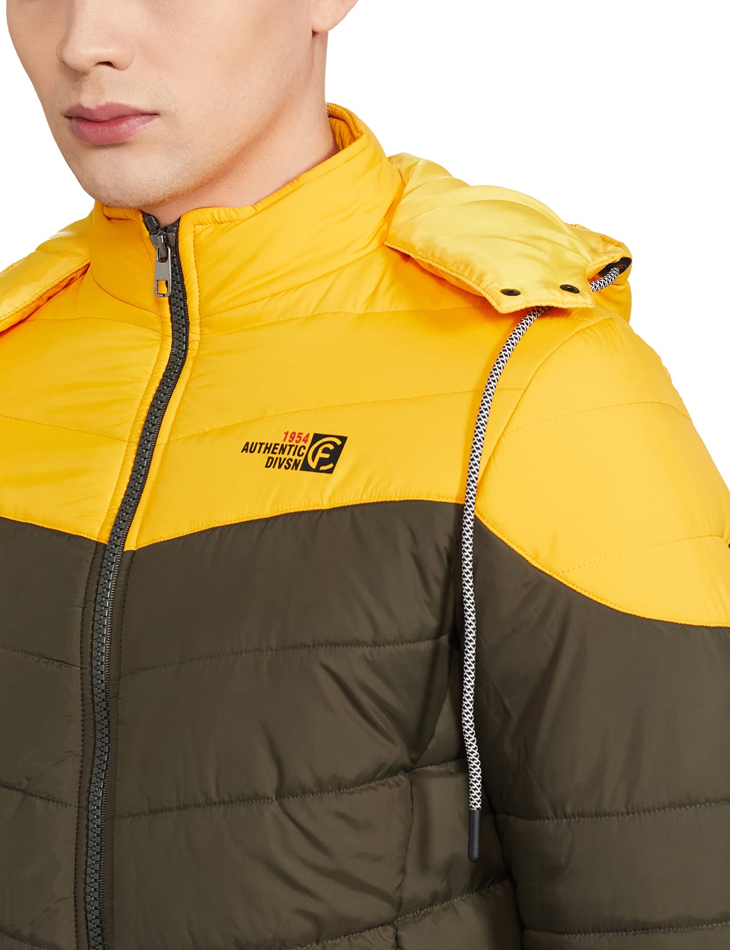 Men's Regular Fit Quilted Bomber Jacket with Detachable Hood - Winter Warm, Insulated Lining, Ribbed Cuffs, and Stylish Design