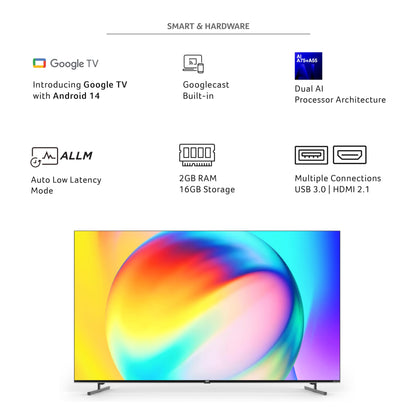 Acer 80 cm (32 inches) V Pro Series HD Ready Smart QLED Google TV with Android 14 (Black) | 16GB Storage | 30W Dolby Audio