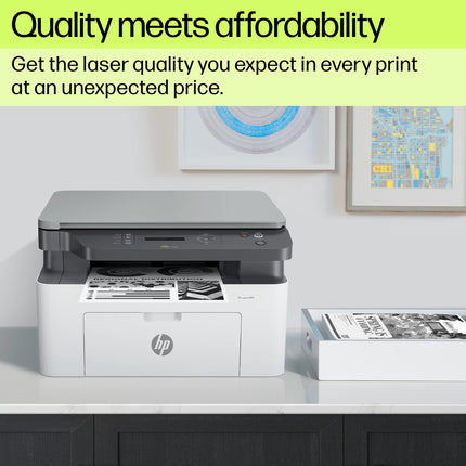 HP Laser MFP 1188w, Wireless, Print, Copy, Scan, Ethernet, Hi-Speed USB 2.0, Up to 21 ppm, 150-sheet Input Tray, 100-sheet Output Tray, 10,000-page Duty Cycle, 1-Year Warranty, Black and White 