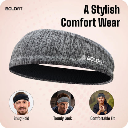 Boldfit Polyester Blend Head Band for Man Sports Head Bandana for Men & Women Gym Hair Band for Men Workout, Running Breathable, Non-Slip & Quick Drying Head Bands for Long Hair