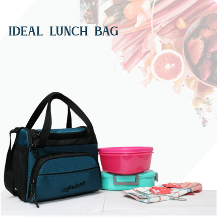 F Gear Yolo Lunch Bag (Marine Blue Black, Polyester) 6 liters