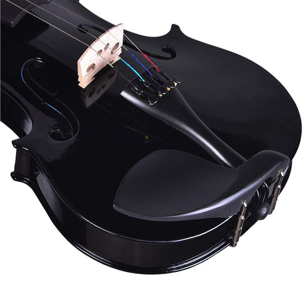 Kadence, Vivaldi 4/4 Violin With Bow, Rosin, Hard Case, Tuner V001-D (Black)