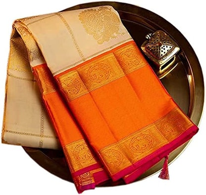 SGF11- Women's Kanjivaram Soft Lichi Silk Saree With Blouse Piece