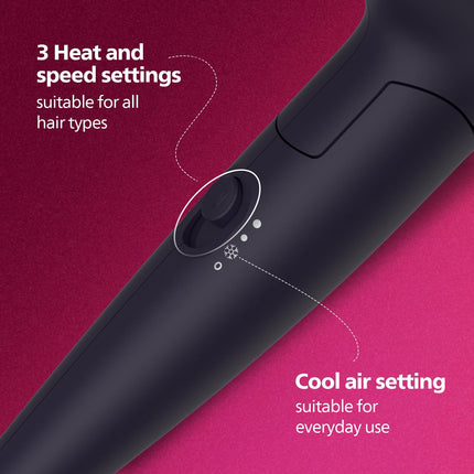 Philips Hair Dryer Powerful Drying with Less HeatIIonic Care for Smooth & Shiny HairI 3 Styling Options for Salon like BlowdryI 1600 WattsI Cool ShotI Men & WomenI 2 Year WarrantyI BHD318/00, Purple 