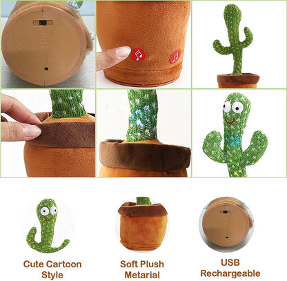 Toy Imagine Cactus Toy for Babies Dancing,Talking, Speaking, Recording | Repeat What You Say | Singing Electronic Pet for Toddlers | Swing and Sing Toy-Charger Cactus Toy Plant.. (Age 1-10 Years).