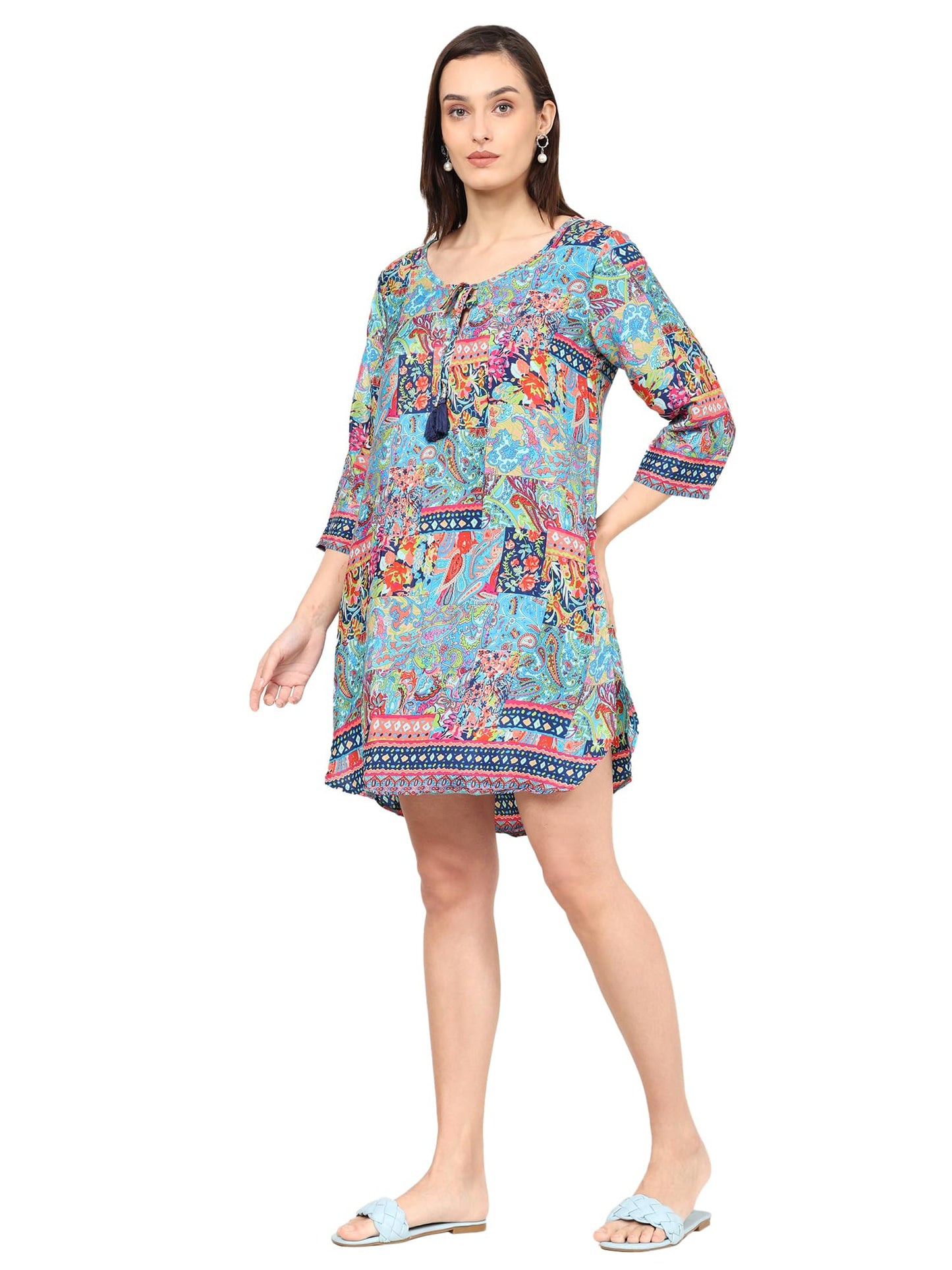 KE | KANHA EXPORTS Women Kurta Straight Printed Kurta Floral Printed Kurta/Straight Round Neck Printed Kurta/Beach wear/Festival wear/Casual wear