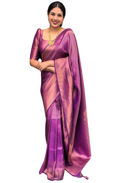 SGF11 Women's Kanjivaram Soft Silk Saree With Blouse Piece