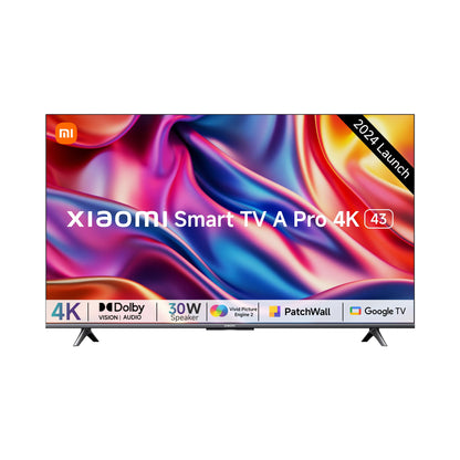 Xiaomi 108 cm (43 inches) A Pro 4K Dolby Vision Smart Google TV L43MA-AUIN (Black)