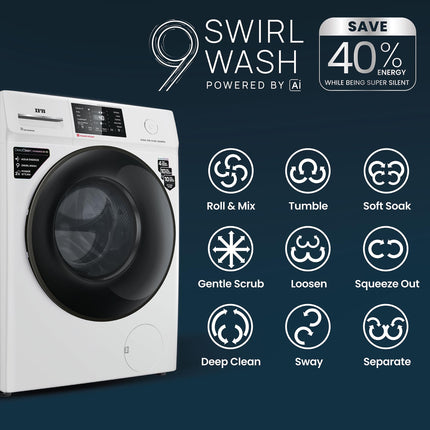 IFB 6.5 Kg 5 Star Powered by AI with 9 Swirl Wash, Fully Automatic Front Load Washing Machine (ELENA GXN 6510, Steam Refresh Program with Eco Inverter, Grey) 