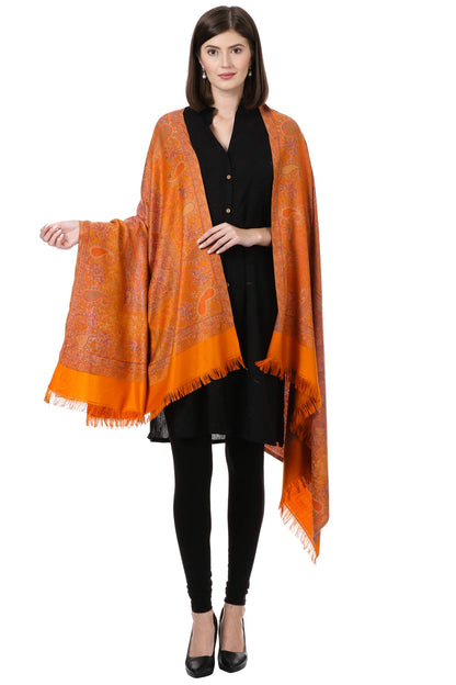 Pashtush Women's Kashmiri Woolen Shawl, Jacquard palla, Warm and soft, Faux Pashmina