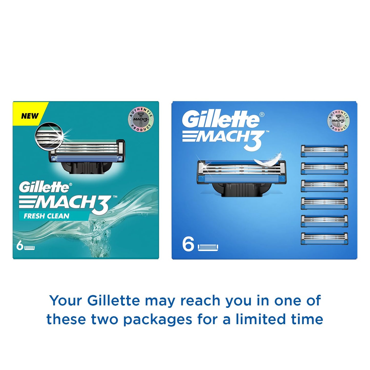 Gillette Mach 3 Shaving Blades- Pack Of 6 (Cartridges) | Razor blades for men | Value Pack for upto 6 months of shaving | Anti-friction Blades for a comfortable shave & sensitive skin