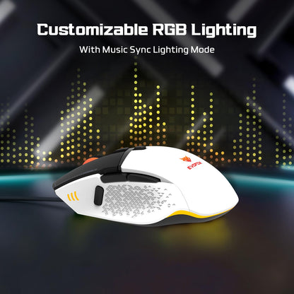 EvoFox Ultra Value Series Blaze Programmable Gaming Mouse |8 Fully Programmable Buttons| Ultra-responsive 7000fps | Gaming Grade Sensitive DPI Upto 12800 |RGB Lights with Music sync Mode | Windows Software