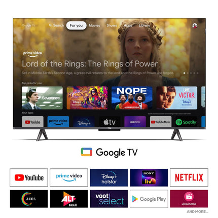 TCL 108 cm (43 inches) 4K Ultra HD Smart QLED Google TV 43C61B (Black) 