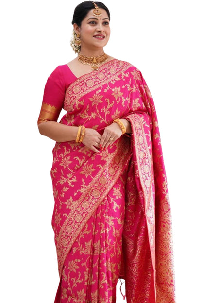 SGF11 Women's Kanjivaram Soft Silk Saree With Blouse Piece