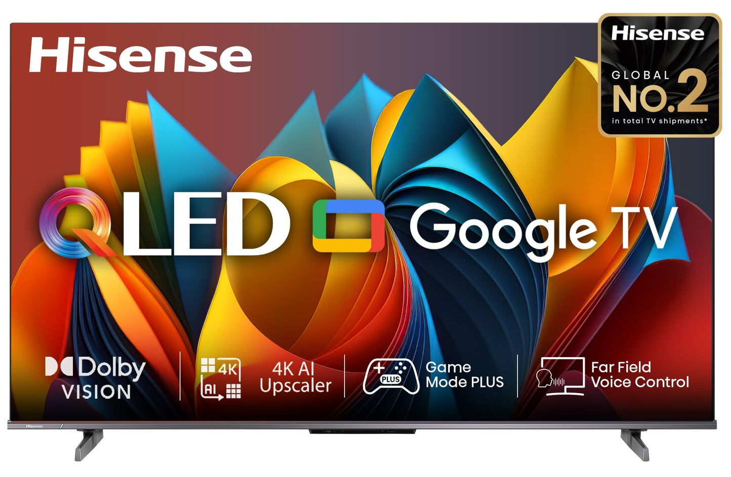 Hisense 139 cm (55 inches) E68N Series 4K Ultra HD Smart Google QLED TV 55E68N (Grey)