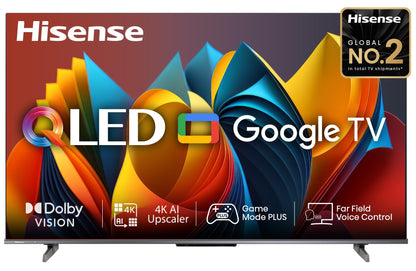 Hisense 139 cm (55 inches) E68N Series 4K Ultra HD Smart Google QLED TV 55E68N (Grey)