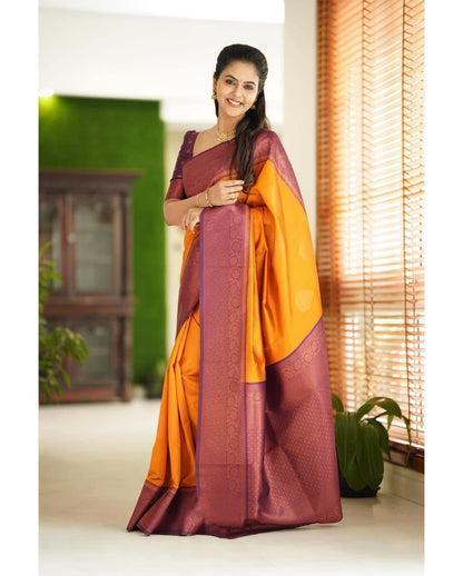 SGF11 Women's Kanjivaram Soft Lichi Silk Saree With Blouse Piece