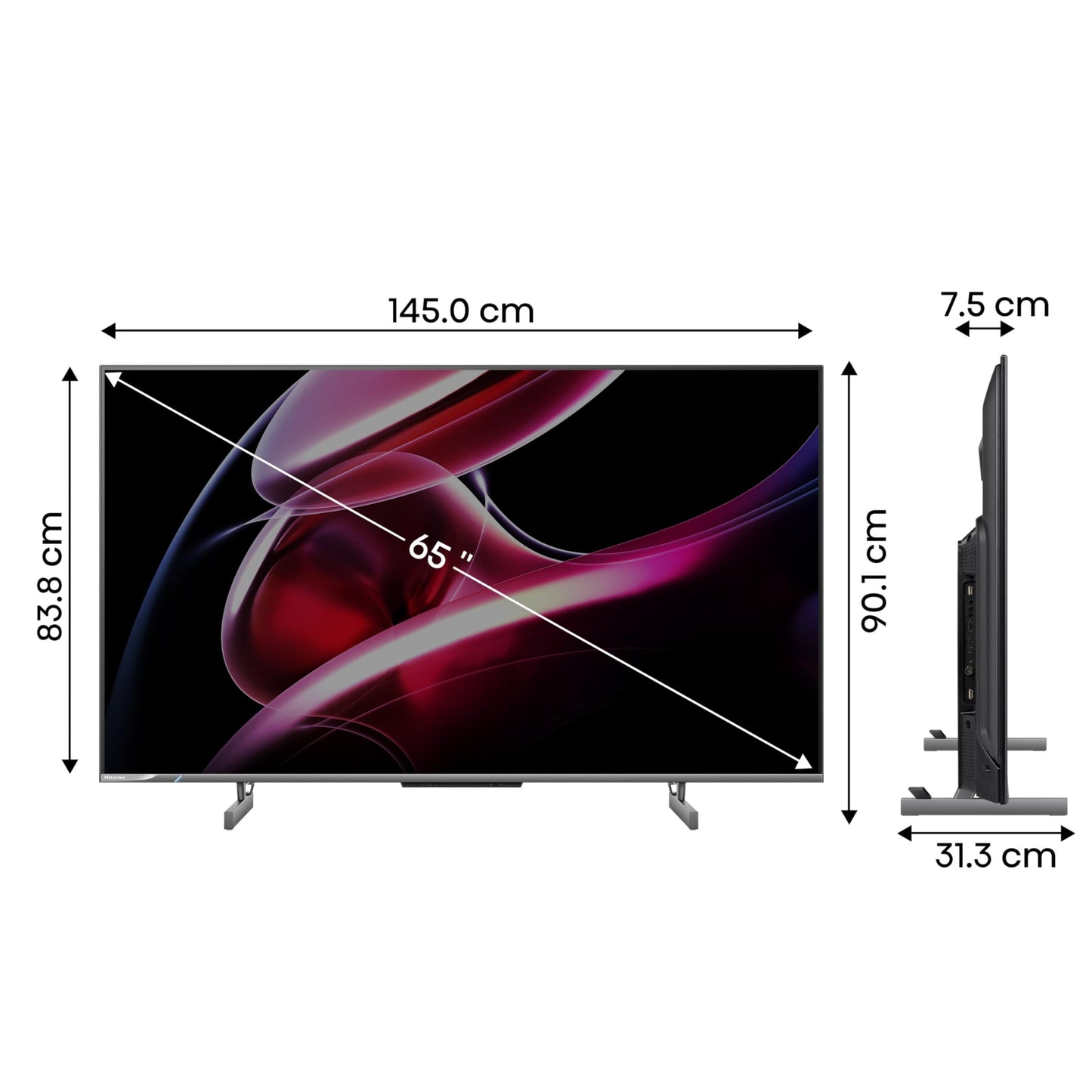 Hisense 139 cm (55 inches) E68N Series 4K Ultra HD Smart Google QLED TV 55E68N (Grey)