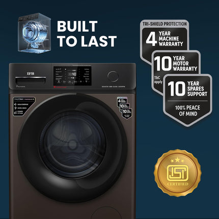 IFB 8 Kg 5 Star Powered by AI with 9 Swirl Wash, WiFi, Fully Automatic Front Load Washing Machine (Senator MBN 8012, Steam Refresh Program with Eco Inverter, Mocha) 