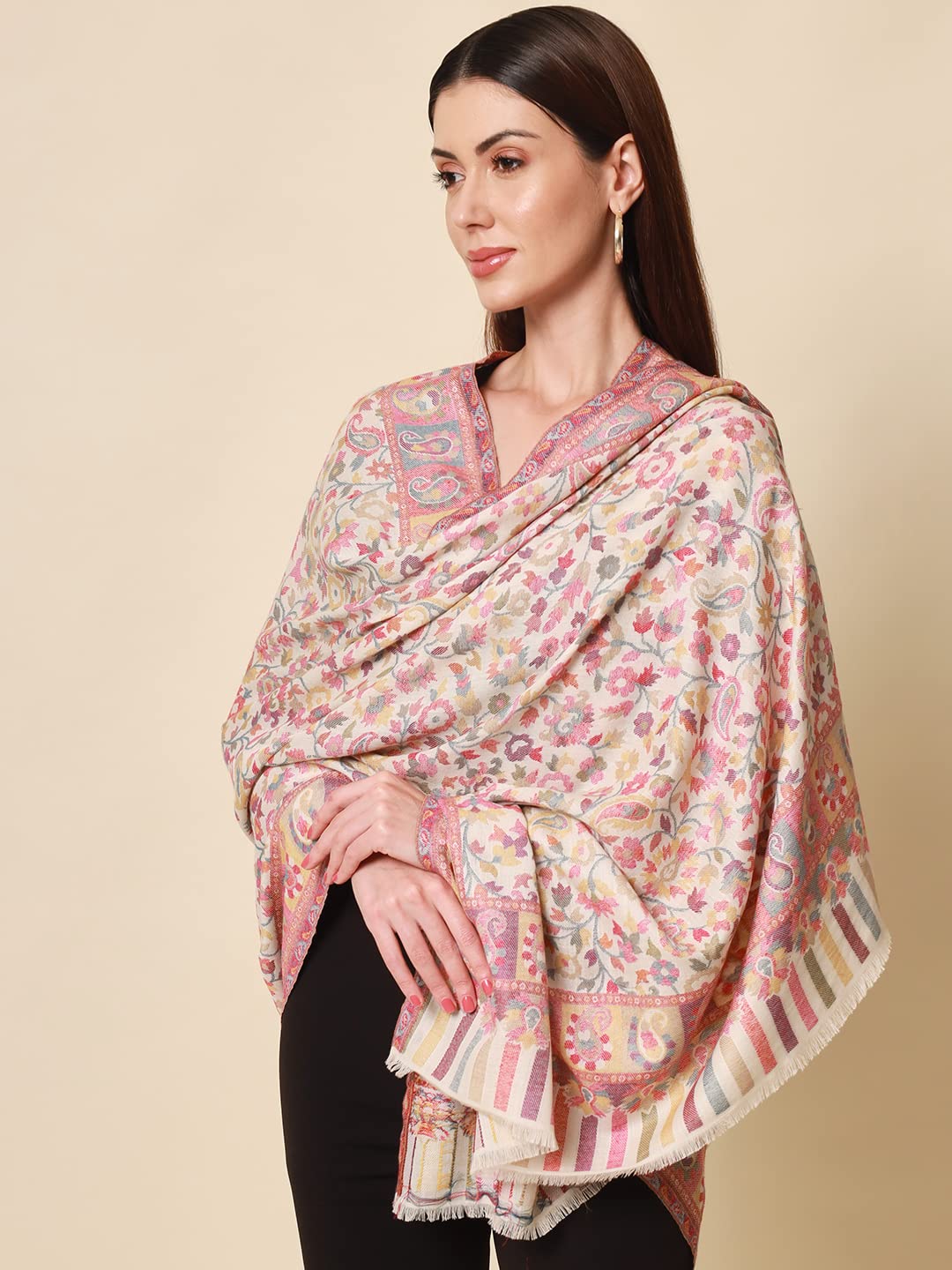 Pashmoda - Women’s Kaani Wool Blend Shawl, Wrap