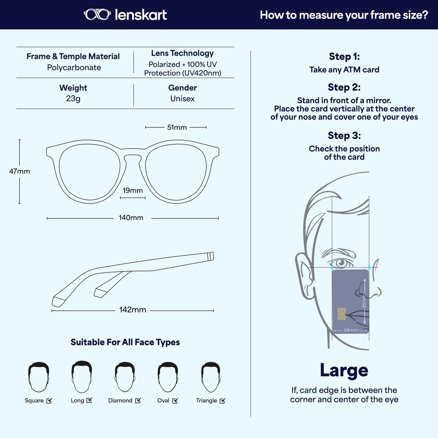 Vincent Chase By Lenskart | Full Rim Round | Polarization And 100% Uv Protected | Men & Women | Large | VC S13972