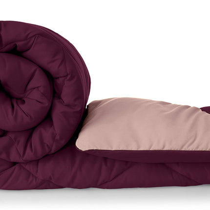 Amazon Brand - Solimo Microfibre Reversible Comforter,Single(Plum Purple And Moody Mauve,300 Gsm),tc-200 | TC - 200