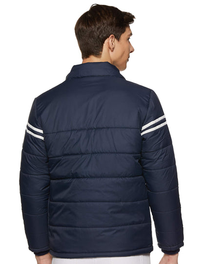 Men's Regular Fit Quilted Bomber Jacket with Detachable Hood - Winter Warm, Insulated Lining, Ribbed Cuffs, and Stylish Design