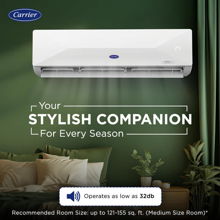 Carrier 1.5 Ton 3 Star Wi-Fi Smart Flexicool Inverter Split AC (Copper, Convertible 6-in-1 Cooling,Smart Energy Display, HD & PM 2.5 Filter, 2025 Model,ESTER EDGE FXi (Wi-Fi), CAI18EE3R35W0,White) 