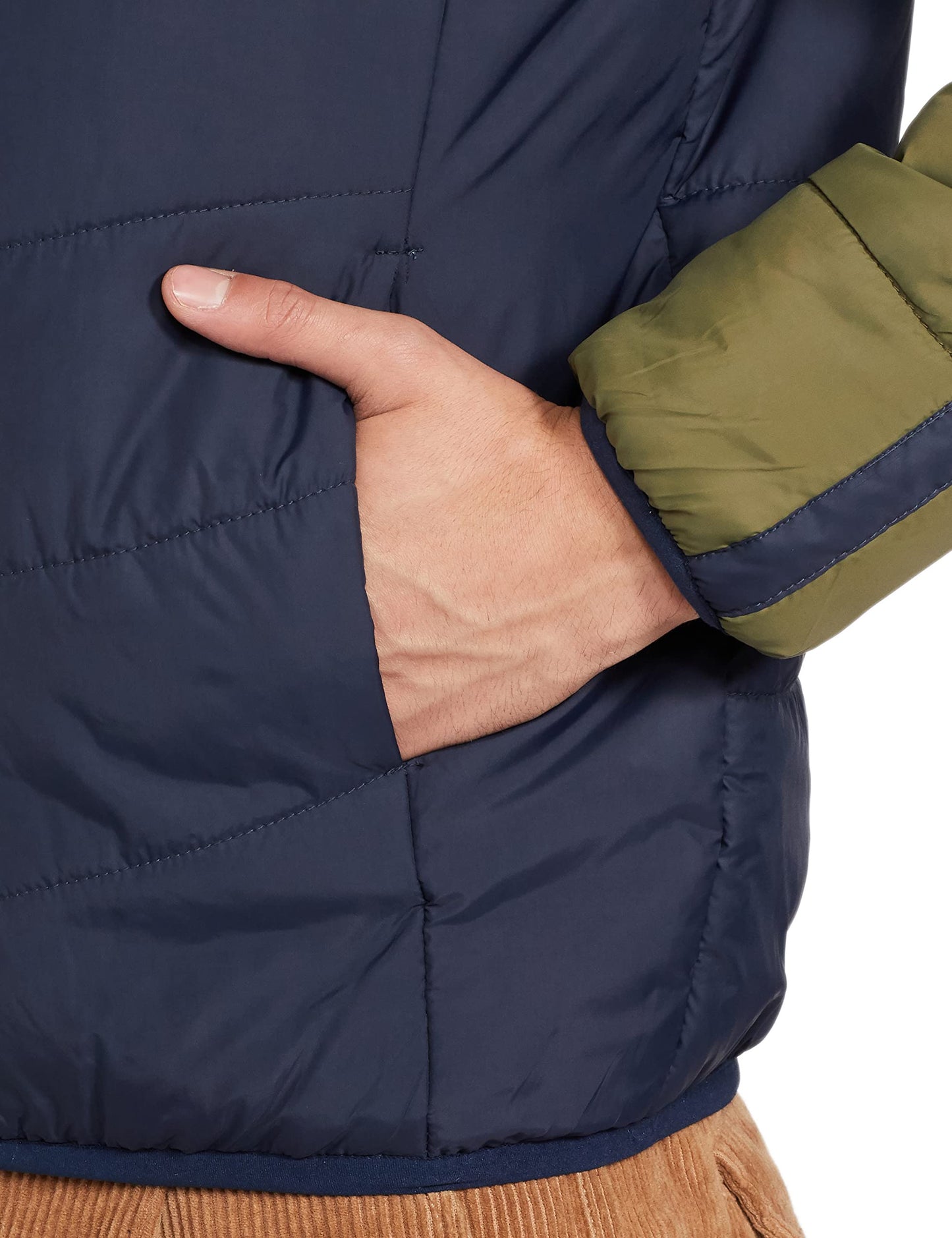 Men's Regular Fit Quilted Bomber Jacket with Detachable Hood - Winter Warm, Insulated Lining, Ribbed Cuffs, and Stylish Design