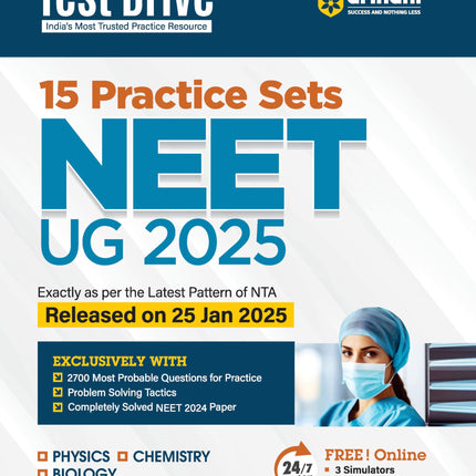 Arihant Test Drive 15 Practice Sets for NEET UG 2025 | Exactly as per the Latest Pattern of NTA Released on 25 Jan 2025 