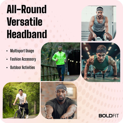 Boldfit Polyester Blend Head Band for Man Sports Head Bandana for Men & Women Gym Hair Band for Men Workout, Running Breathable, Non-Slip & Quick Drying Head Bands for Long Hair