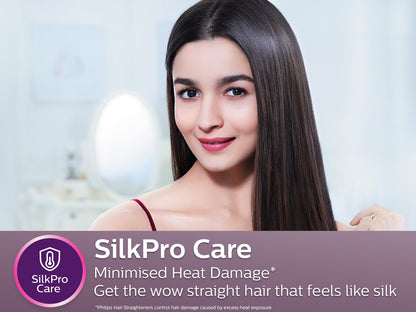 Philips Selfie Hair Straightener I Minimized Heat Damage with SilkPro Care I Ceramic Coated Plates I No.1 Preferred Hair Styling Appliance Brand I HP8302/06