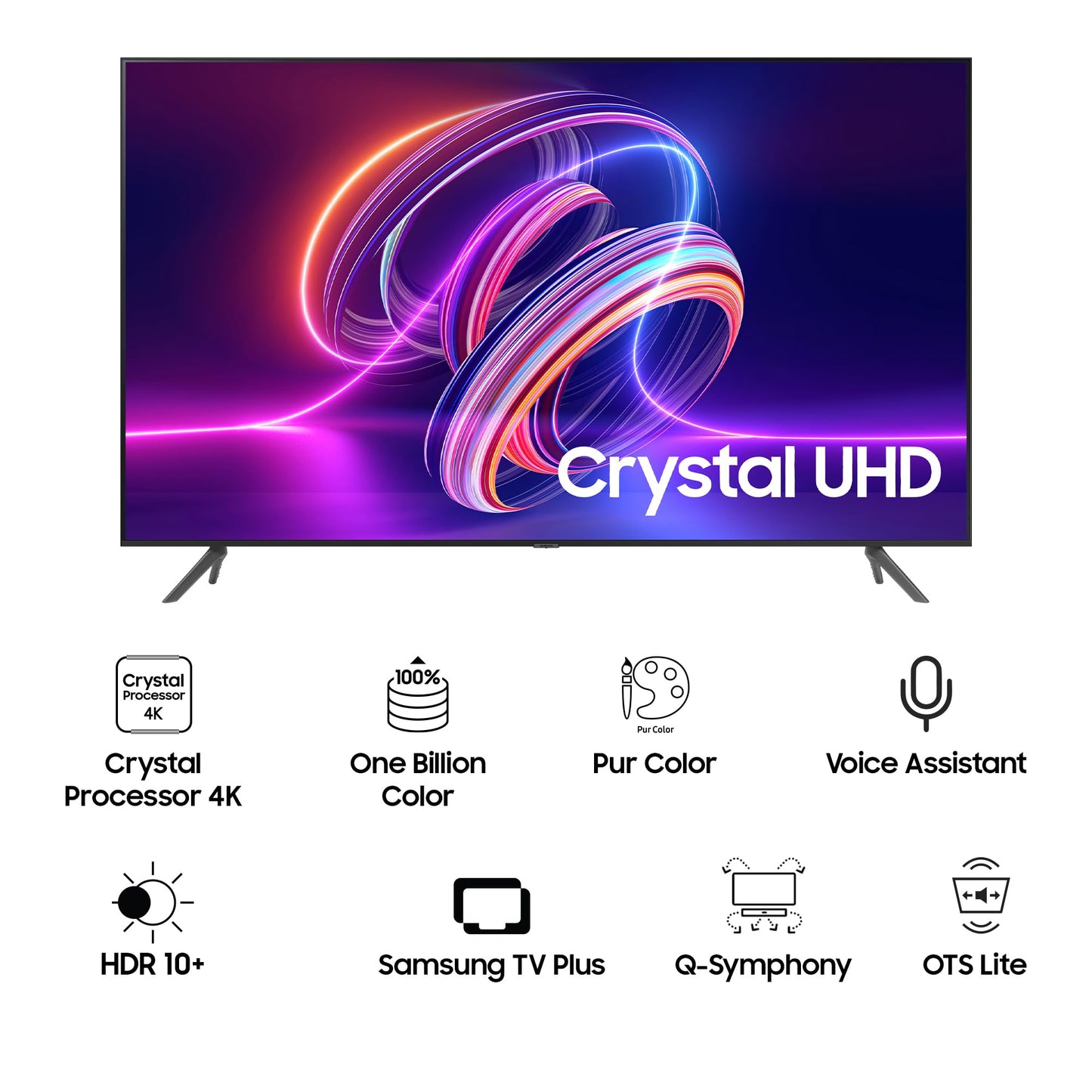 Samsung 108 cm (43 inches) D Series Crystal 4K Vivid Pro Ultra HD Smart LED TV UA43DUE77AKLXL (Black)