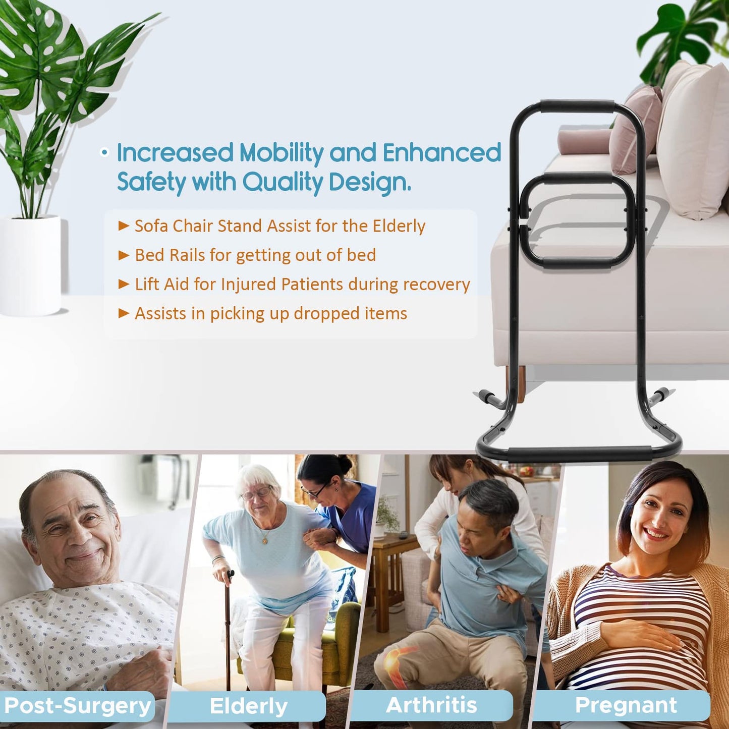 KosmoCare Chair Stand Assist | Chair Lift Device for Seniors | Bed Rails | Grab Bar Standing Aids | Elderly Assistance Products for Standing and Sitting | Assist Handle for Couch |Support Stand