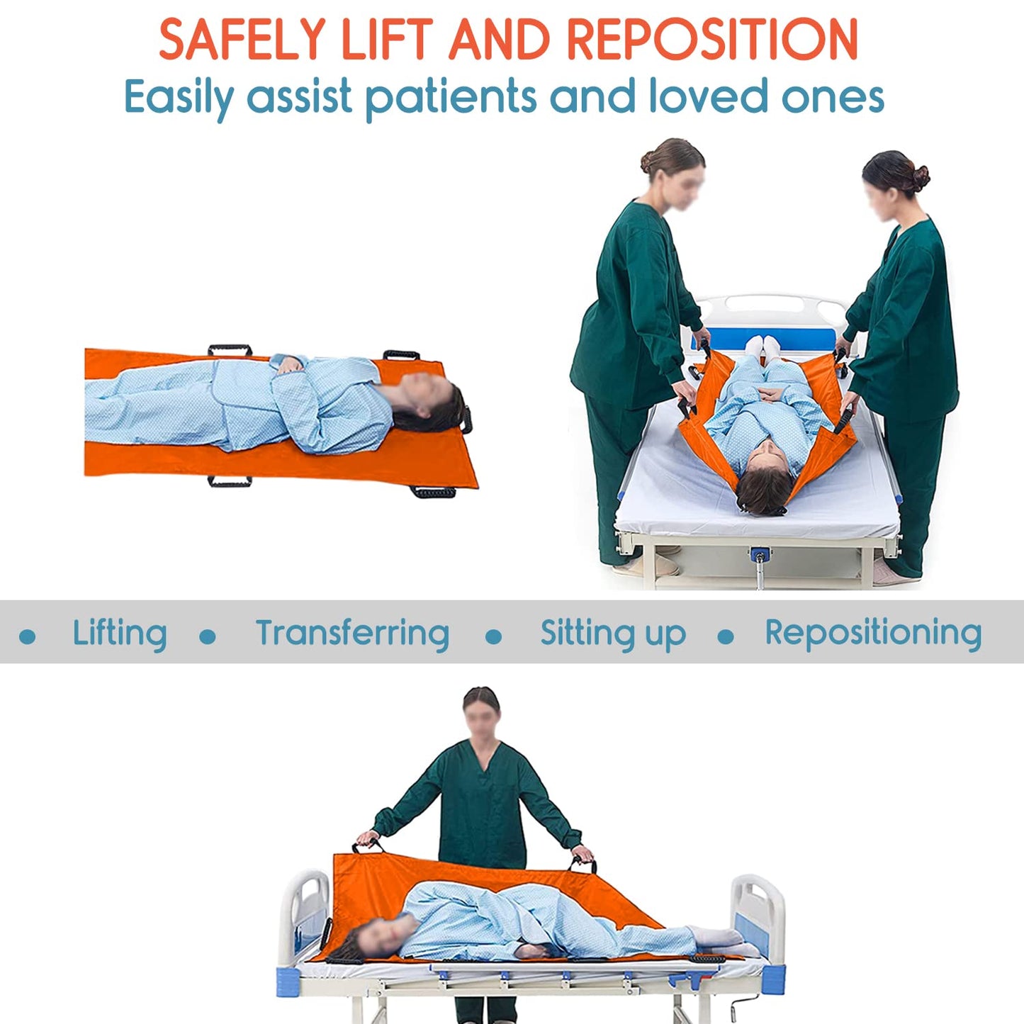 KosmoCare Nylon Foldable Soft Stretcher With Safety Belt, Emergency Portable Stretcher For Patient With Handle & Carrying Case Size 180 Cms X 63 Cms, Orange